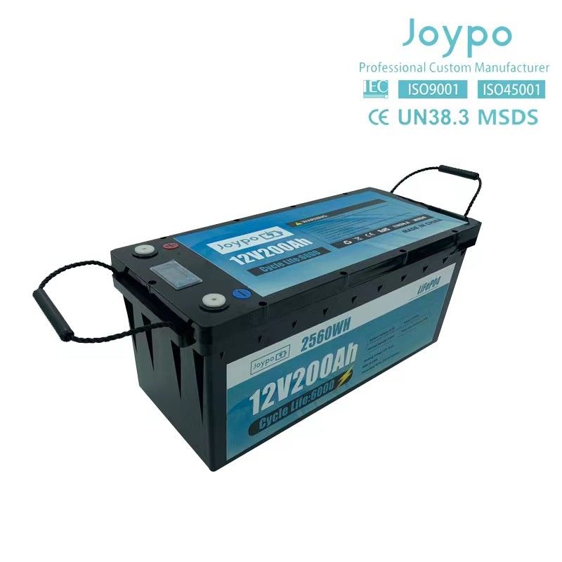 Μεγάλης χωρητικότητας μπαταρία λιθίου RV 12V 200Ah βαθύ κύκλο μπαταρίας για τροχόσπιτο