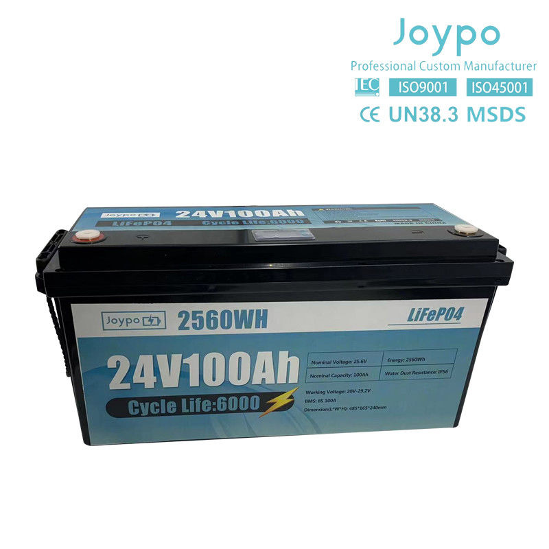 Smart BMS Μακροχρόνια Διαβίωση 24V 100Ah Λιθιοϊονική μπαταρία RV Camper Lifepo4 μπαταρία