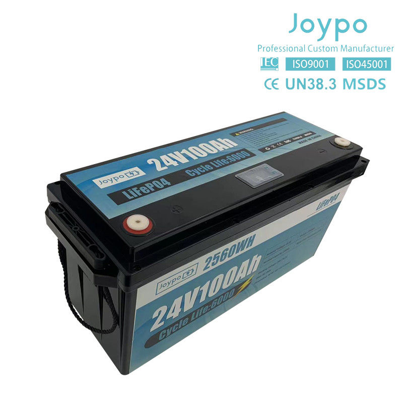 Smart BMS Μακροχρόνια Διαβίωση 24V 100Ah Λιθιοϊονική μπαταρία RV Camper Lifepo4 μπαταρία