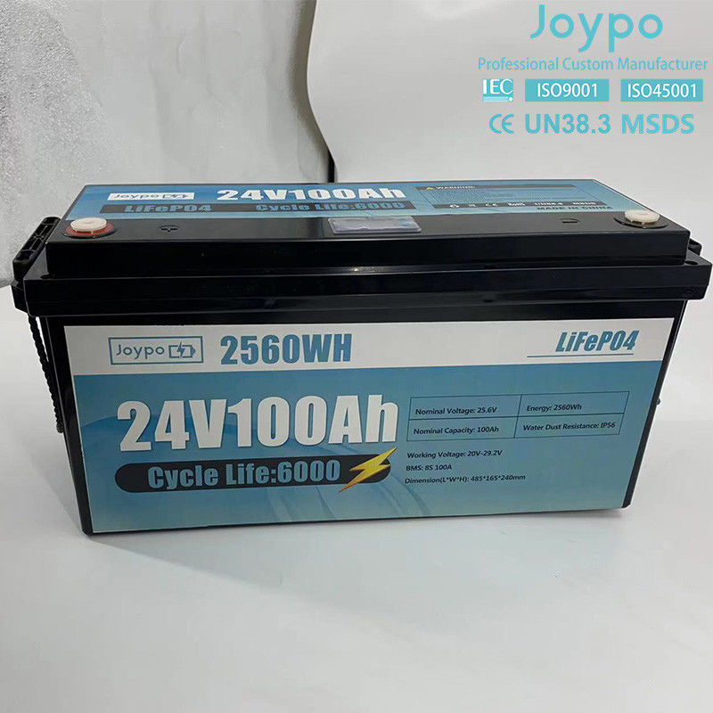 100Ah 200Ah Lithium Ion LiFePO4 μπαταρία 24 Volt βαθύ κύκλο μπαταρία για RV κάμπινγκ