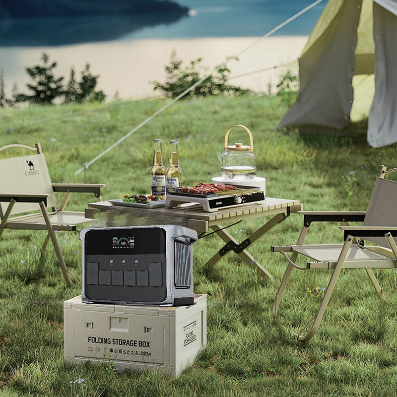 Ενδοσωματικό εξωτερικό 2160Wh LiFePO4 Λιθιοκύτταρο φορητό ηλιακό σταθμό με ισχύ 2400W 4800W